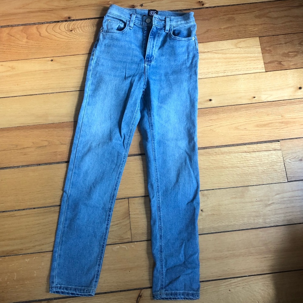High Rise Cropped Straight Leg Jeans